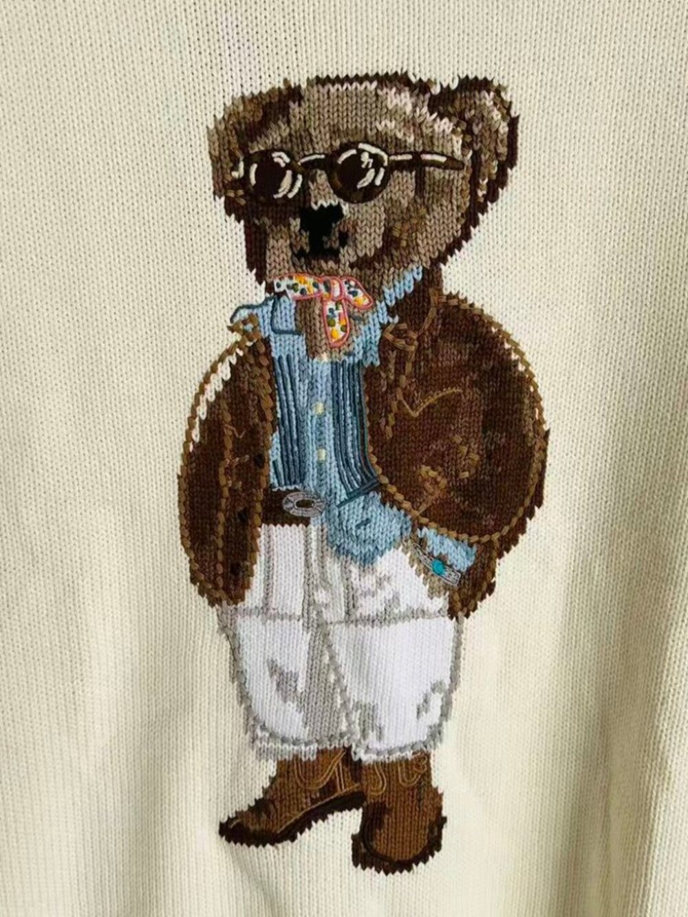 Polo Ralph Lauren Cowboy Bear Knit Sweater - Picture 2 of 7